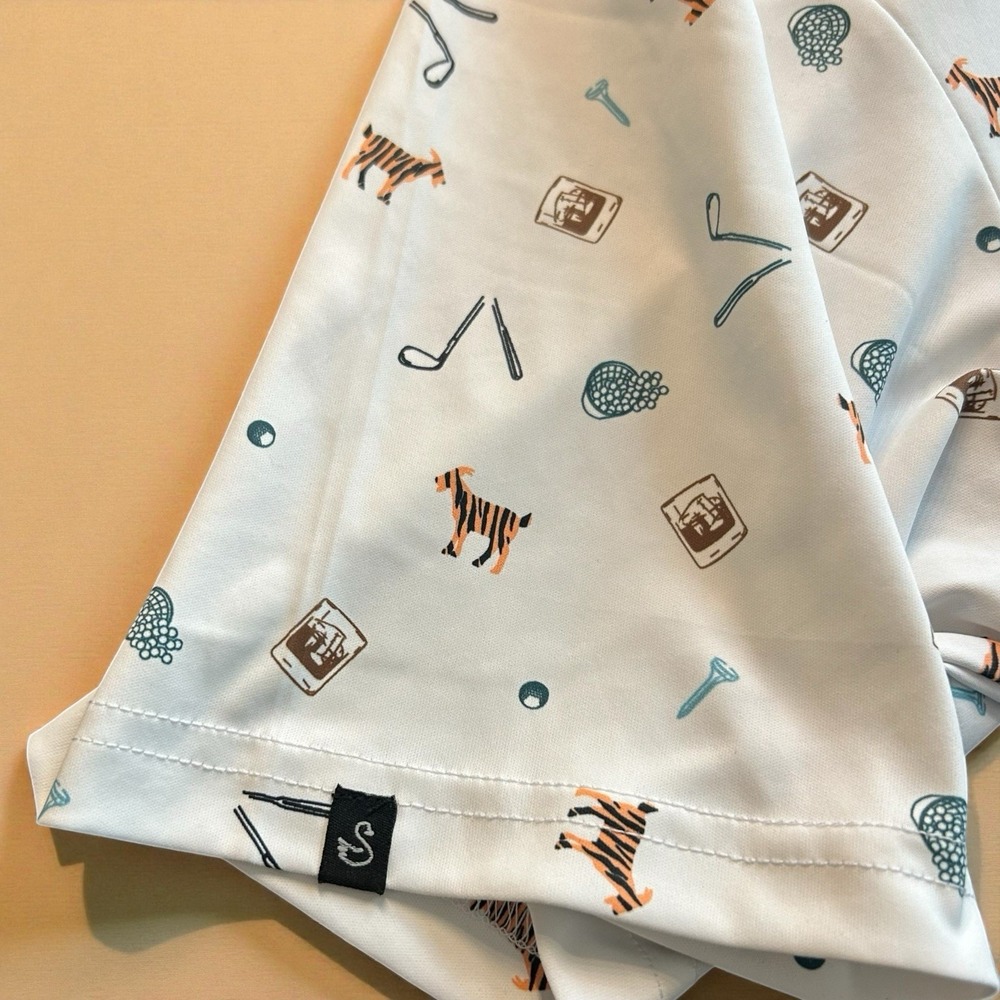 Men's Swannies Amendt Performance Golf Polo 3XL Tiger GOAT Broken‎ Club AOP - Picture 5 of 7